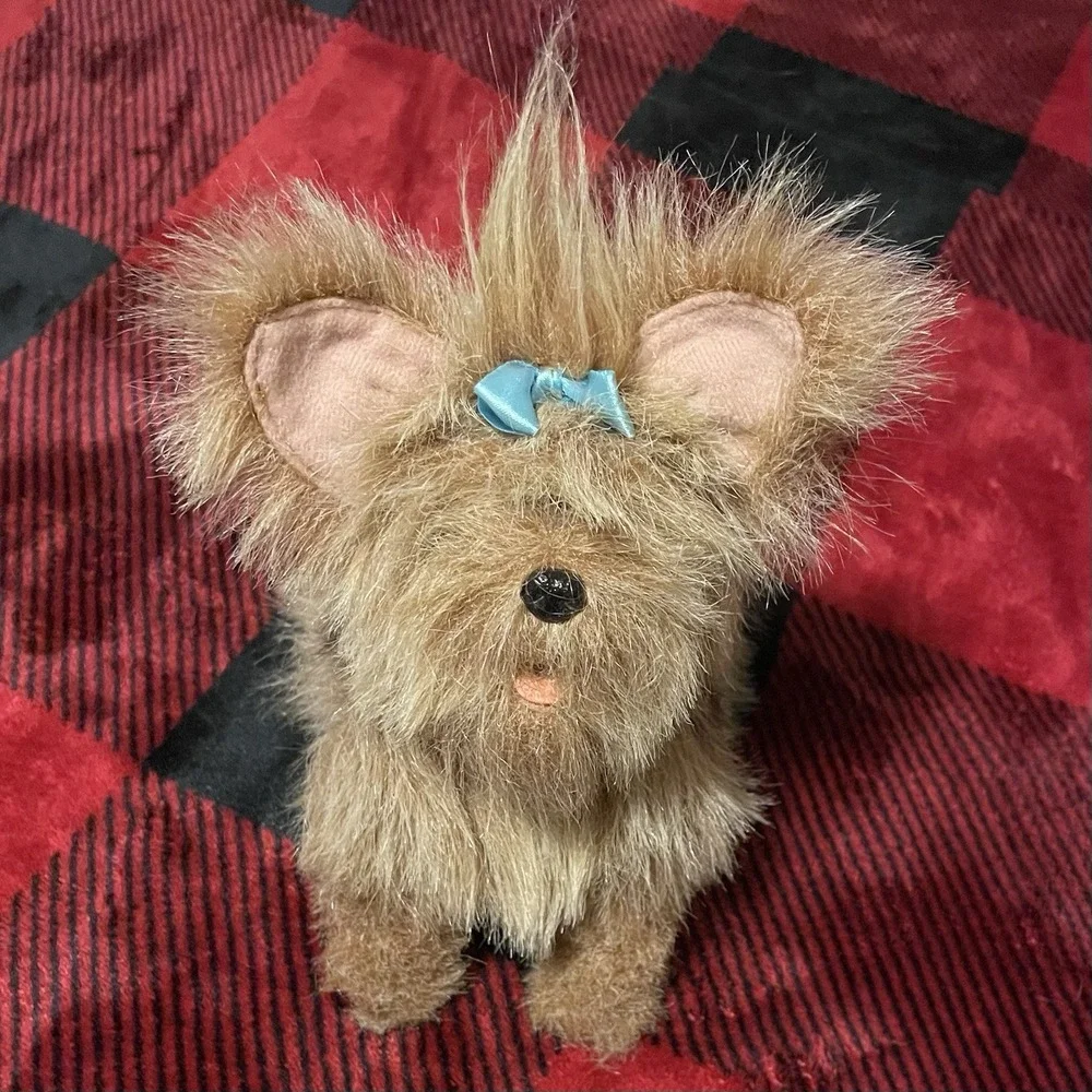 Hasbro FurReal Friends Yorkie Blue‎ Bow Teacup Pups Interactive Dog 2007 Works